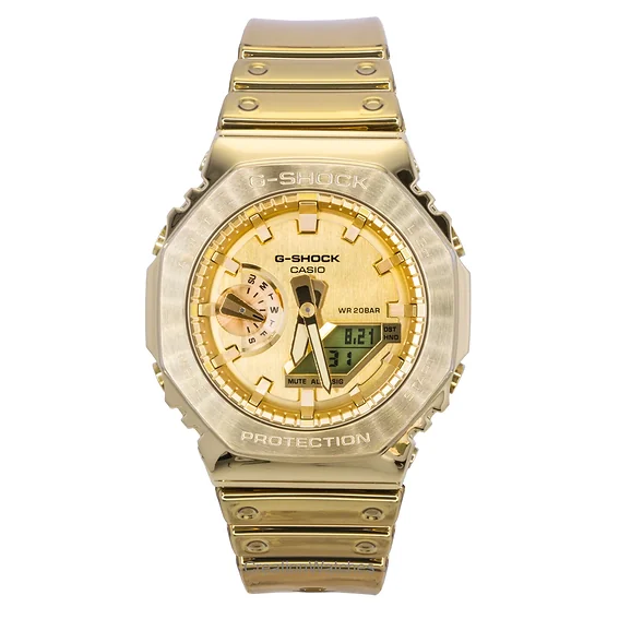 Casio G-Shock G-Steel Fine Metallic Analog Digital Gold Dial Quartz GM-2100YMG-9A9 200M Men's Watch