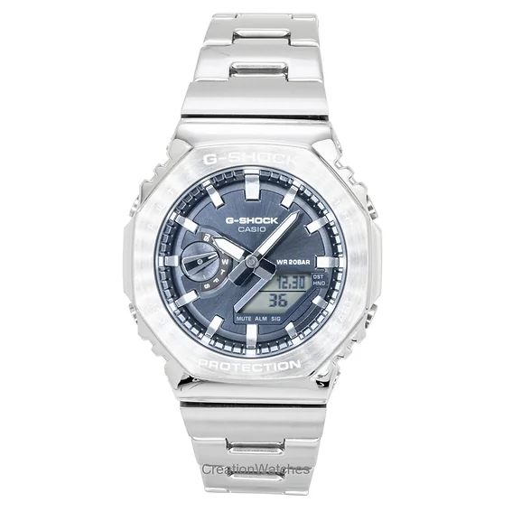 Casio G-Shock G-Steel Analog Digital Stainless Steel Grey Dial Quartz GM-2110D-8A 200M Men's Watch