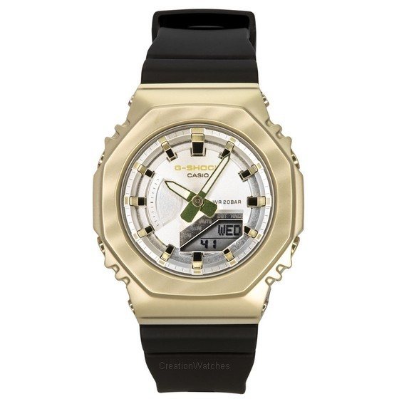 Γυναικείο ρολόι Casio G-Shock με μεταλλική επένδυση αναλογικής ψηφιακής ρητίνης Siver Dial Quartz GM-S2100BC-1A 200M