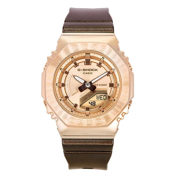 Casio G-Shock Analog Digital Bio-Based Resin Strap Rose Gold Dial Quartz GM-S2100CB-5A 200M Women's Watch