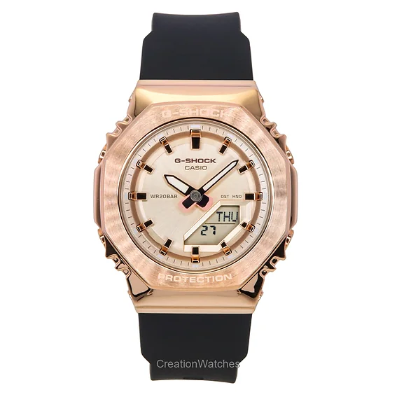 Casio G-Shock Analog Digital Bio-Based Resin Strap Gold Dial Quartz GM-S2110PG-1A4 200M Women's Watch