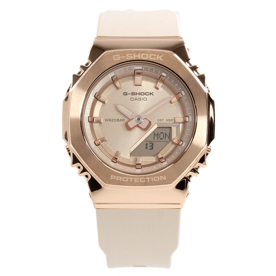 Casio G-Shock Analog Digital Bio-Based Resin Strap Rose Gold Dial Quartz GM-S2110PG-4A 200M Women's Watch