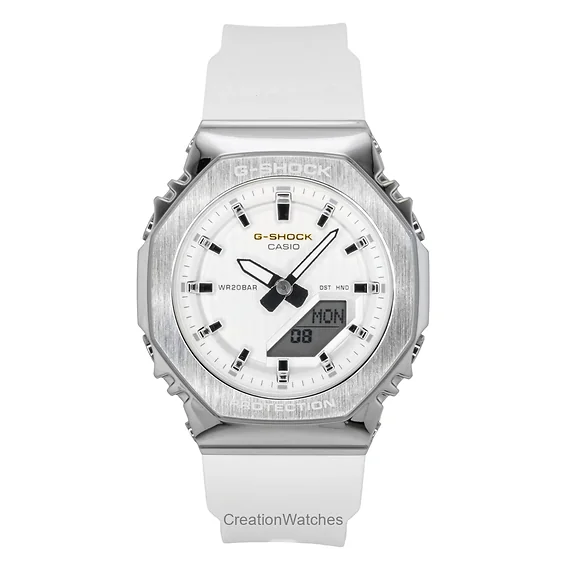 Casio G-Shock Analog Digital Limited Edition Bio-Based Resin Strap White Dial Quartz GM-S2110SH-7A 200M Women's Watch