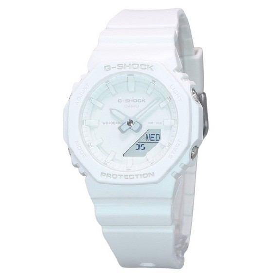 卡西歐 G 衝擊類比數位樹脂錶帶白色錶盤石英 GMA-P2100-7A 200M 女士手錶