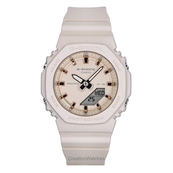 Casio G-Shock Analog Digital Resin Strap Beige Dial Quartz GMA-P2100M-4A 200M Women's Watch