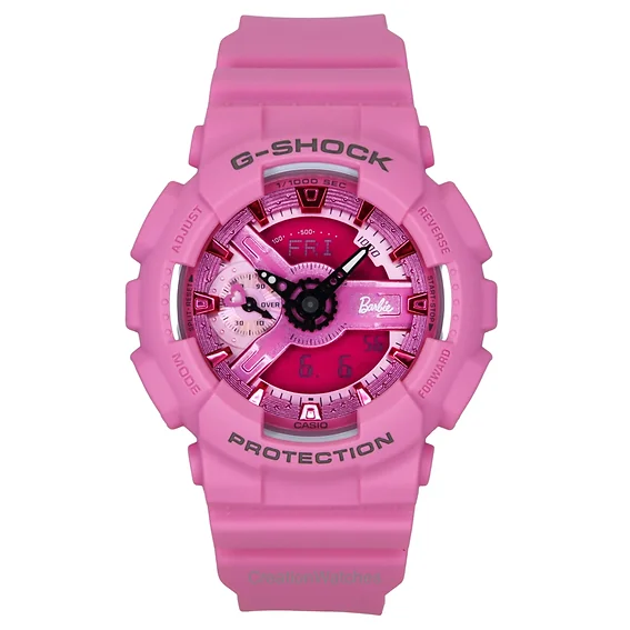 Casio G-Shock Analog Digital Barbie Collaboration Bio-Based Resin Pink Dial Quartz GMA-S110BE-4A 200M Women's Watch