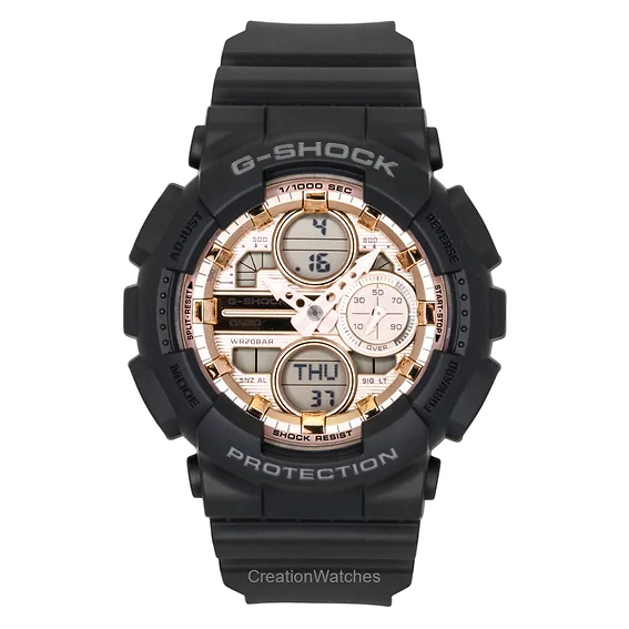 Casio G-Shock Analog Digital Bio-Based Resin Rose Gold Dial Quartz GMA-S140PG-1A 200M Women's Watch