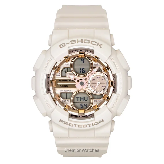 Casio G-Shock Analog Digital Bio-Based Resin Rose Gold Dial Quartz GMA-S140PG-4A 200M Women's Watch