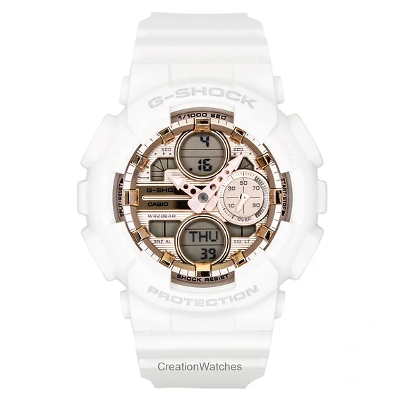 Casio G-Shock Analog Digital Bio-Based Resin Rose Gold Dial Quartz GMA-S140PG-7A 200M Women's Watch