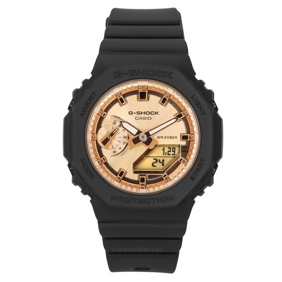 Đồng hồ nữ Casio G-Shock Analog Dây nhựa kỹ thuật số mặt số vàng hồng GMA-S2100MD-1A 200M
