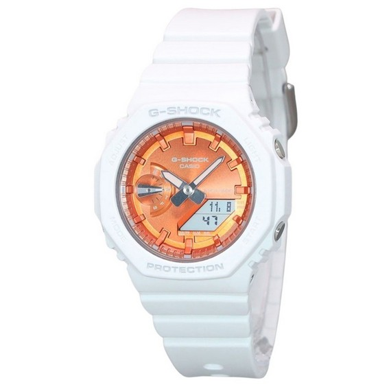 卡西歐 G-Shock 類比數位季節性系列 2023 橘色錶盤石英 GMA-S2100WS-7A 200M 女士手錶