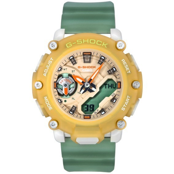卡西歐 G 衝擊模擬數字半透明樹脂錶帶石英 GMA-S2200PE-5A 200M 婦女手錶