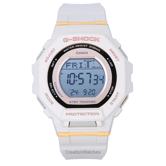 Casio G-Shock G-Squad Digital Smartphone Link Pale Pink Bio-Based Resin Quartz GMD-B300-4 200M Women's Watch