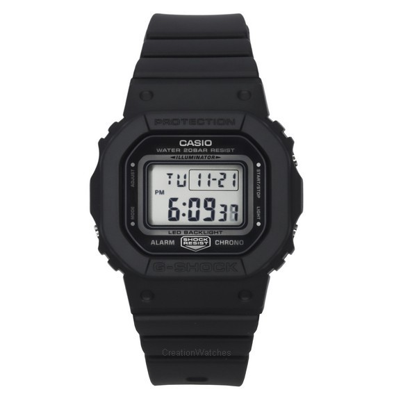 Zegarek damski Casio G-Shock cyfrowy czarny pasek z żywicy czarna tarcza kwarcowy GMD-S5600BA-1 200M