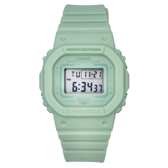 Reloj Casio G-Shock digital con correa de resina verde y esfera verde de cuarzo GMD-S5600BA-3 200M para mujer