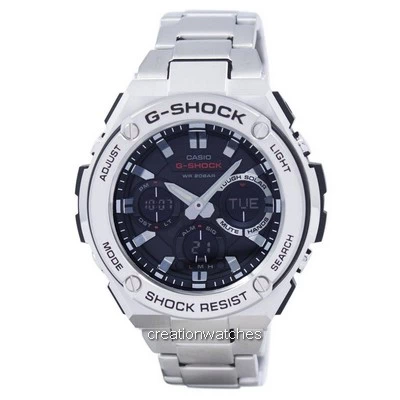 Hora mundial analógico-digital do G-STEEL Casio G-Shock Hora mundial do relógio GST-S110D-1A GSTS110D-1A dos homens