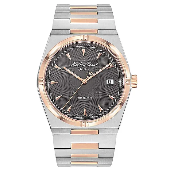 Mathey-Tissot Zeus Two Tone Stainless Steel Grey Dial Automatic H118ATRS Men's Watch