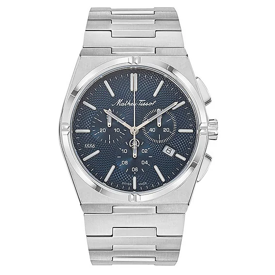 Mathey-Tissot Zeus Chrono Stainless Steel Blue Dial Quartz H118CHABU Men's Watch
