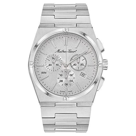 Mathey-Tissot Zeus Chrono Stainless Steel Silver Dial Quartz H118CHAS Men's Watch