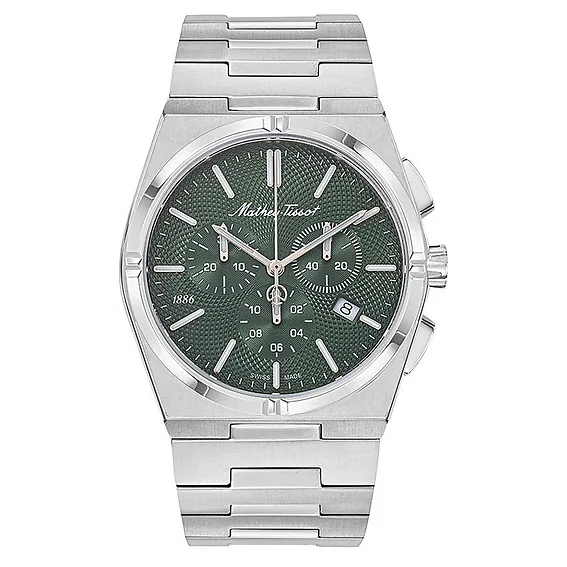 Mathey-Tissot Zeus Chrono Stainless Steel Green Dial Quartz H118CHAV Men's Watch