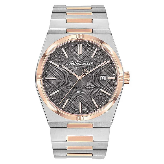 Mathey-Tissot Zeus Two Tone Stainless Steel Black Dial Quartz H118RS Men's Watch