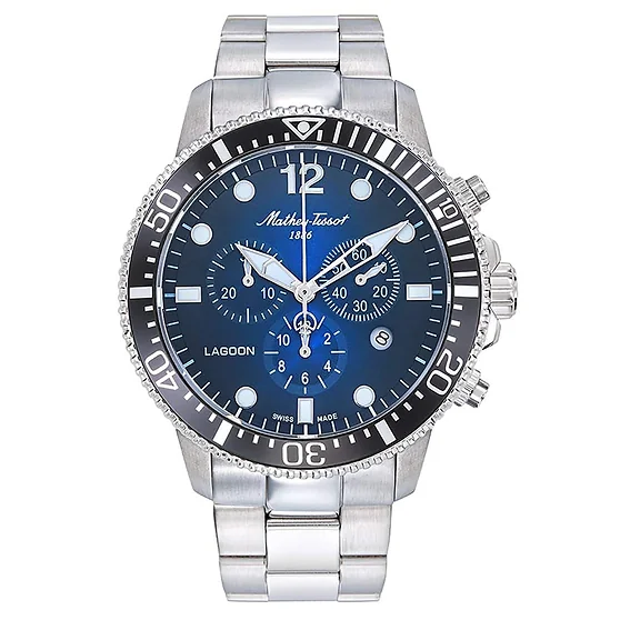Mathey-Tissot Lagoon Chronograph Stainless Steel Blue Dial Quartz H123CHABUN 100M Men's Watch