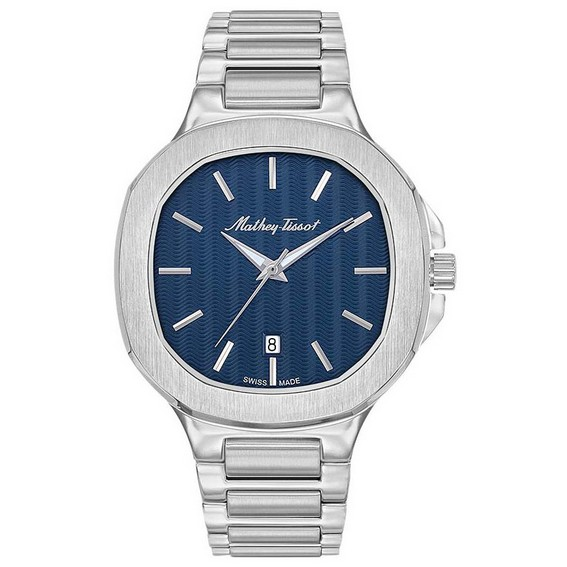 Relógio masculino Mathey-Tissot Evasion em aço inoxidável com mostrador azul quartzo H152ABU