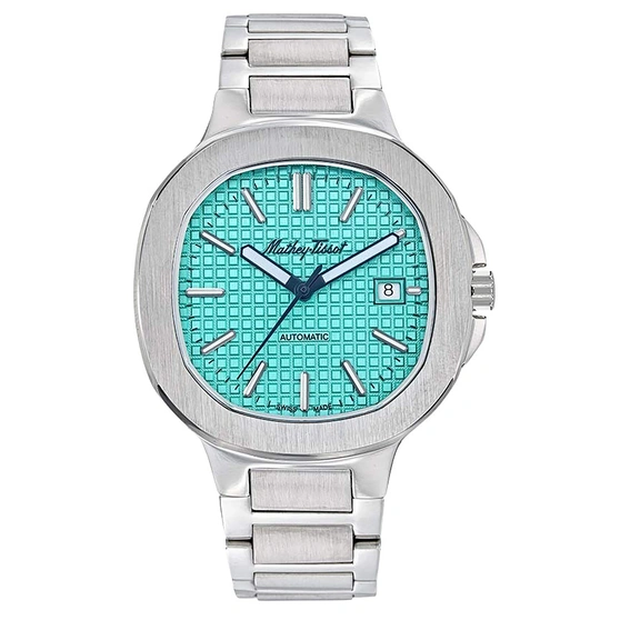 Relógio Masculino Mathey-Tissot Evasion Aço Inoxidável Mostrador Turquesa Automático H152ATTIF
