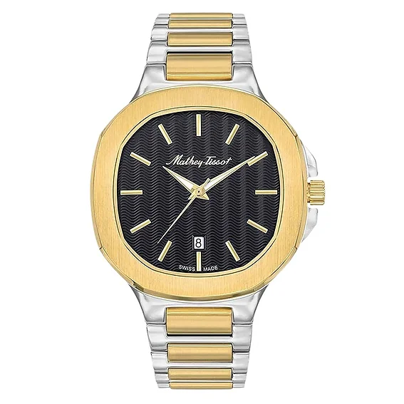 Mathey-Tissot Evasion Two Tone Stainless Steel Black Dial Quartz H152BN Men's Watch