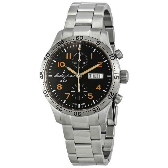 Mathey-Tissot Type 21 Chronograph Stainless Steel Black Dial Automatic H1821CHATNO Men's Watch