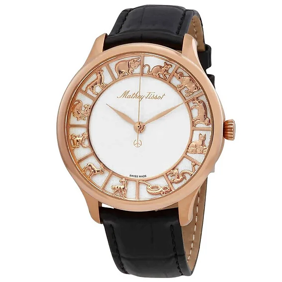 Mathey-Tissot Edmond Limited Edition 12 Chinese Zodiac Signs Mother Of Pearl Dial Automatic H1886P2 Men's Watch With Gift Set