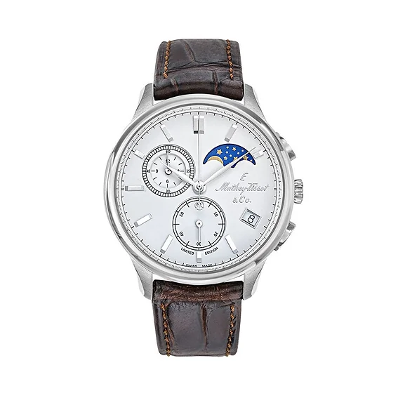 Mathey-Tissot Edmond G10 Limited Edition Chronograph Moon Phase Silver Dial Quartz H1886RCHAI 100M Men's Watch