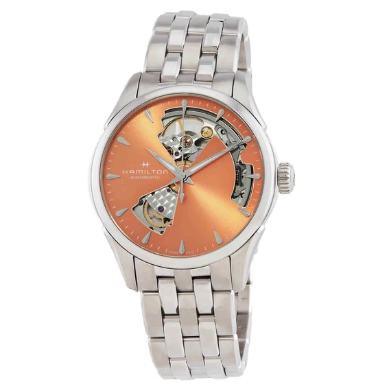 Hamilton Jazzmaster Edelstahl Apricot Open Heart Zifferblatt Automatik H32215100 Damenuhr