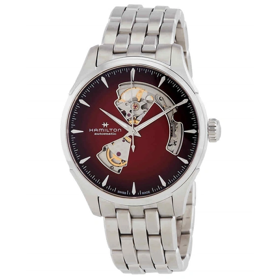 Hamilton Jazzmaster Stainless Steel Burgundy Open Heart Dial Automatic H32675170 Men's Watch