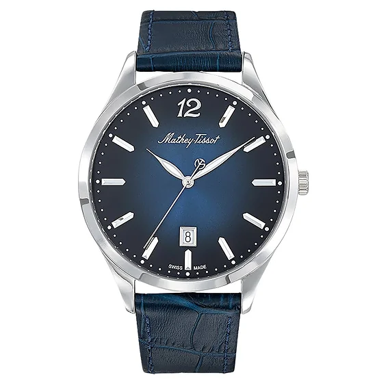 Mathey-Tissot Urban Leather Blue Dial Quartz H411ABU Men's Watch