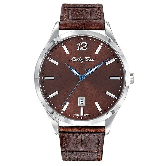 Mathey-Tissot Urban Leather Strap Brown Dial Quartz H411AM Men's Watch