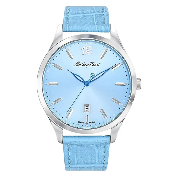 Mathey-Tissot Urban Leather Strap Blue Dial Quartz H411SKY Men's Watch