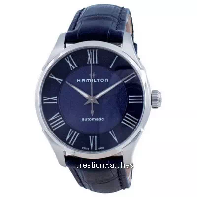 Relógio masculino Hamilton Jazzmaster automático mostrador azul H42535640