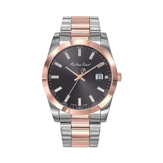 Mathey-Tissot Mathy I Two Tone Stainless Steel Black Dial Quartz H450RN Men's Watch