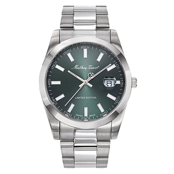 Relógio Masculino Mathey-Tissot Mathy Sunray Edição Limitada Aço Inoxidável Mostrador Verde Quartzo H451VE