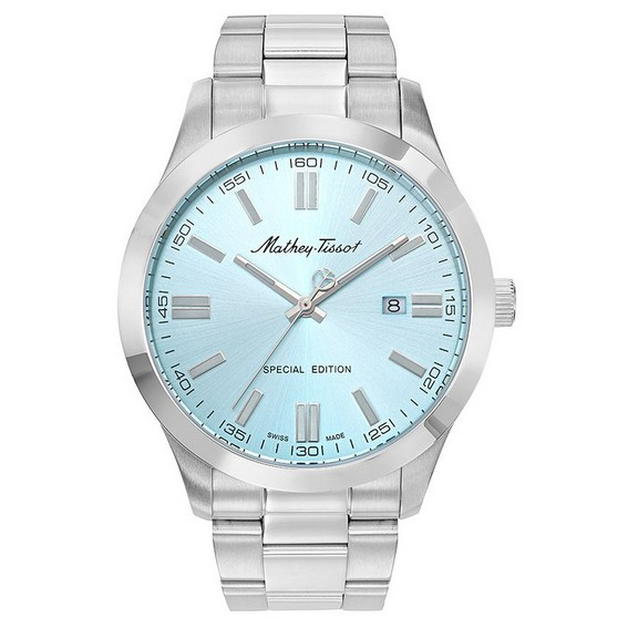 Mathey-Tissot Mathy I Jumbo Special Edition Кварцевые мужские часы из нержавеющей стали с синим циферблатом H455SK