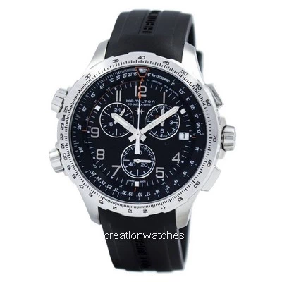 นาฬิกาข้อมือผู้ชาย Hamilton Khaki Aviation X-Wind Chronograph Quartz GMT H77912335