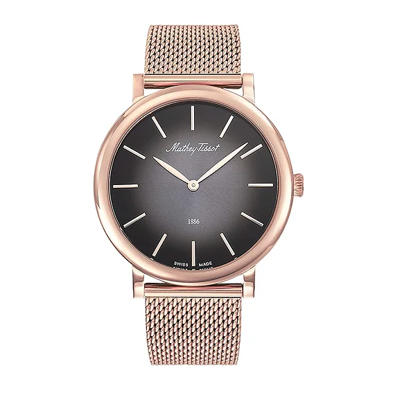 Mathey-Tissot Monsoon Rose Gold Tone Stainless Steel Black Dial Quartz H7916PN Men's Watch