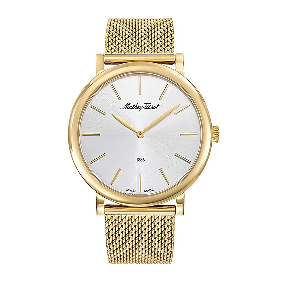 Mathey-Tissot Monsoon Gold Tone Stainless Steel Silver Dial Quartz H7916PYS Men's Watch