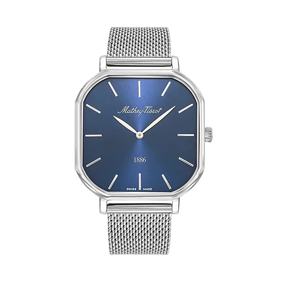 Mathey-Tissot Monsoon Square Stainless Steel Blue Dial Quartz H7917ABU Men's Watch