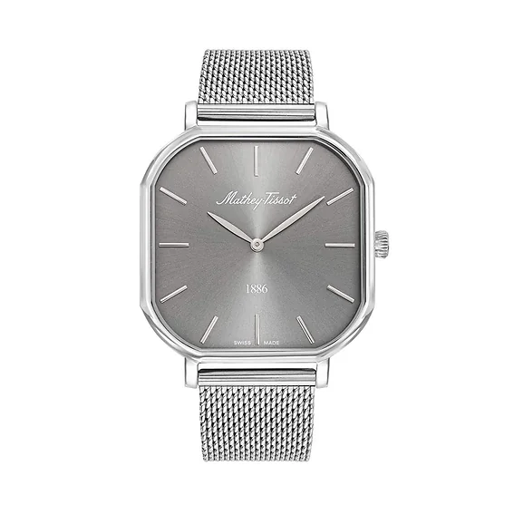 Mathey-Tissot Monsoon Square Stainless Steel Silver Dial Quartz H7917AS Men's Watch