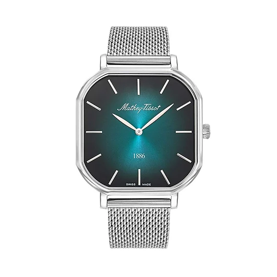 Mathey-Tissot Monsoon Square Stainless Steel Green Dial Quartz H7917AV Men's Watch