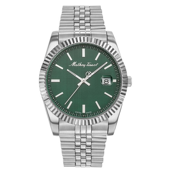 Relógio masculino Mathey-Tissot Mathy III em aço inoxidável com mostrador verde quartzo H810AV