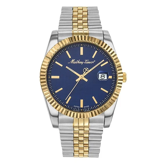 Mathey-Tissot Mathy III Two Tone Stainless Steel Blue Dial Quartz H810BBU Men's Watch