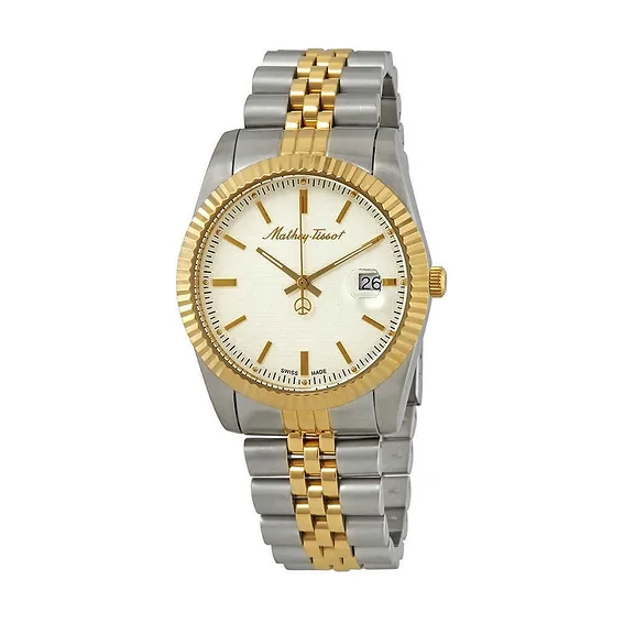 Mathey-Tissot Mathy III Two Tone Stainless Steel White Dial Quartz H810BI Men's Watch